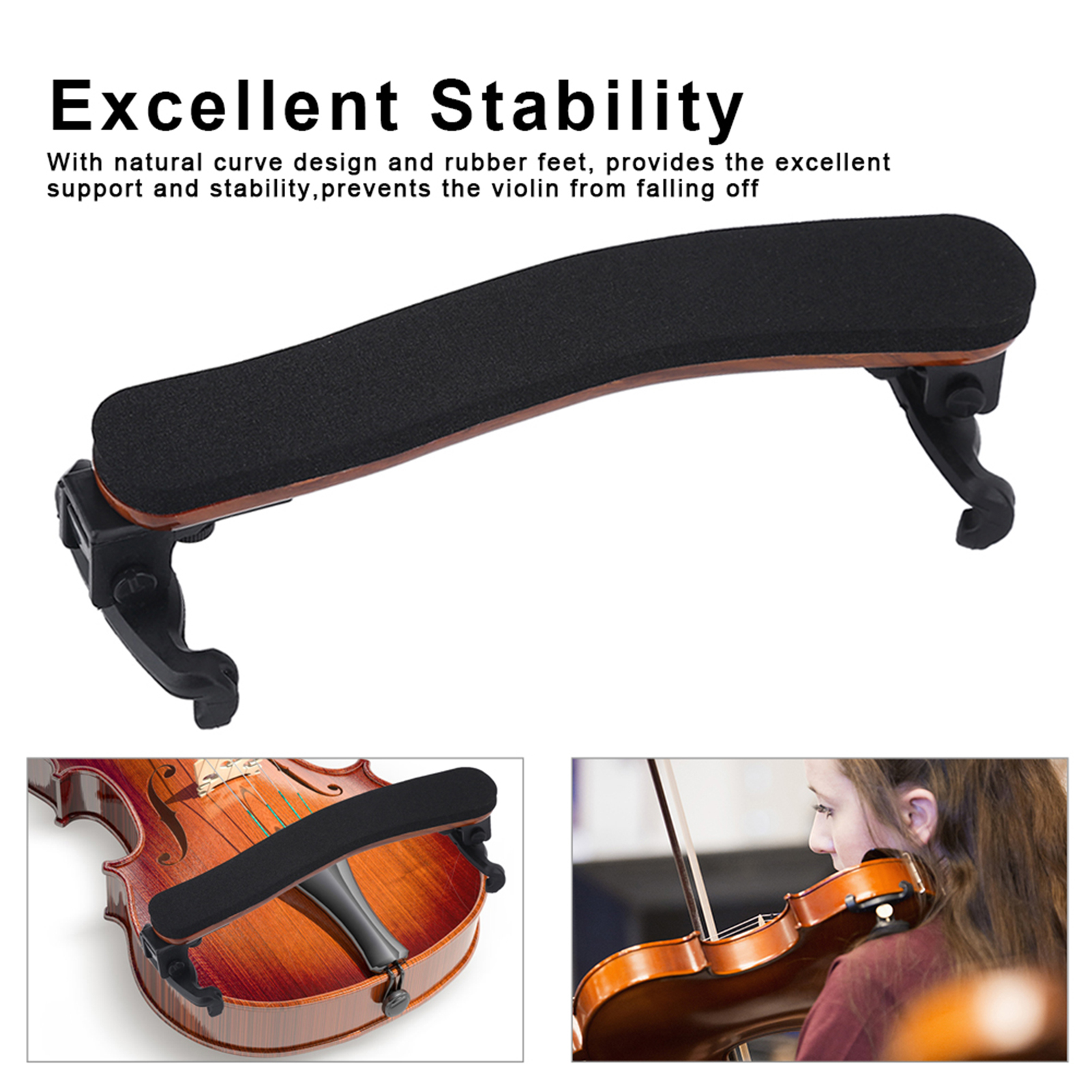 Violin Shoulder Rest - Violin Shoulder Rest Plastic Padded Solid