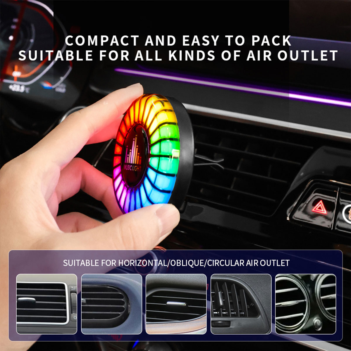 Car Music Rhythm Lamp Car Air  - Audio Music Light reseña y precio