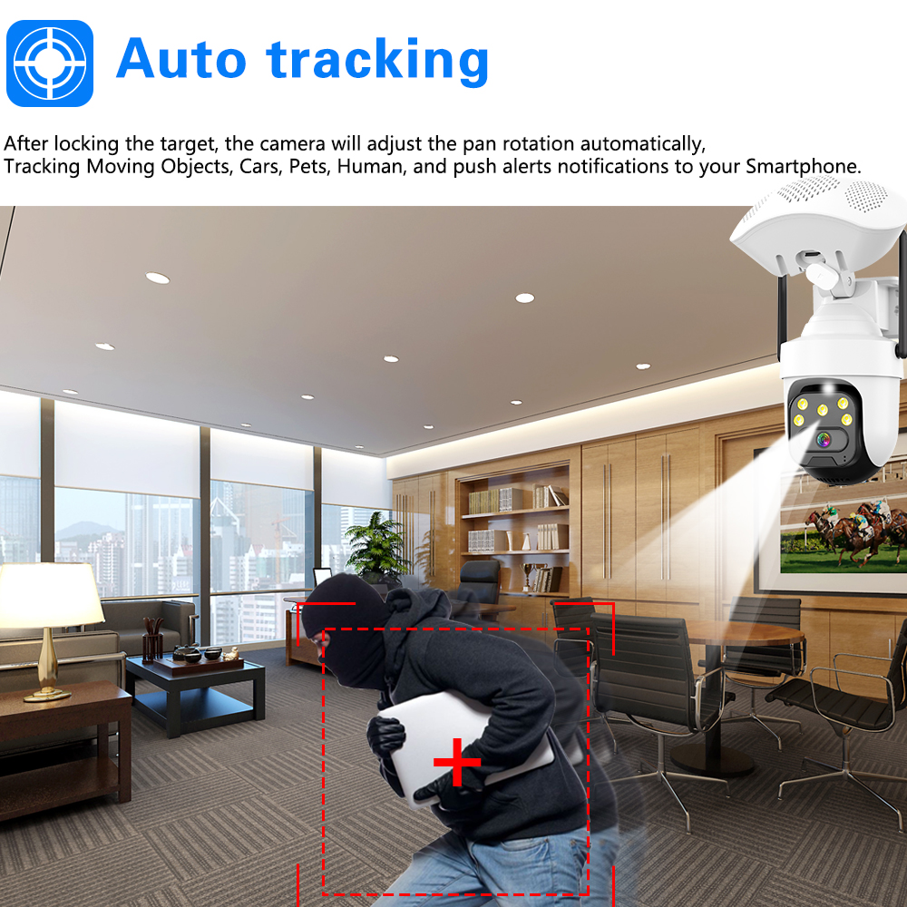 5MP 2K Wireless Wifi CCTV PTZ  - Audiovision Music Player reseña y precio
