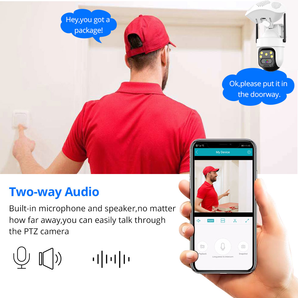 5MP 2K Wireless Wifi CCTV PTZ  - Audiovision Music Player reseña y precio