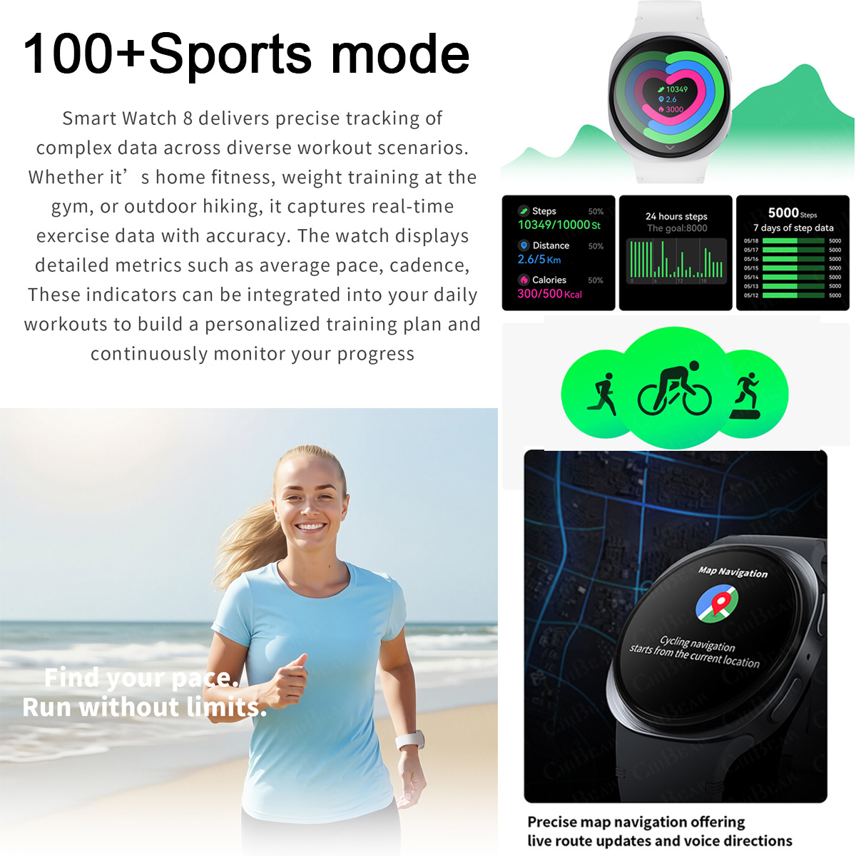 2026 New Watches 8 Mini GPS Tr - Audio Music Light reseña y precio
