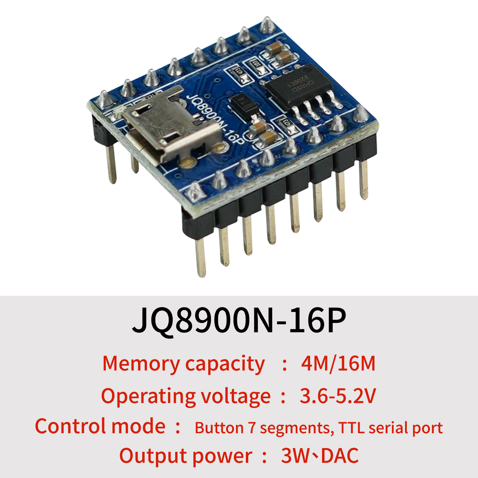 Voice Playback Module, JQ8900N - Audio Music Free Download reseña y precio