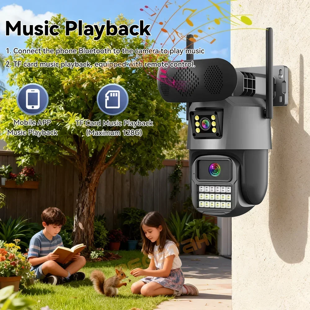 8MP Outdoor Security Camera wi - Audiovision Music Player reseña y precio