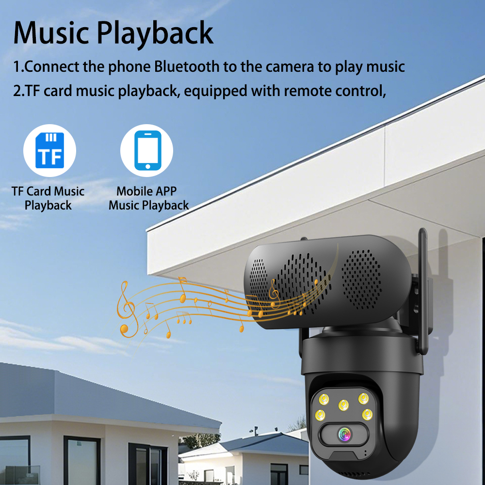 5MP HD WiFi IP Camera with Mus - Audiovision Music Player reseña y precio