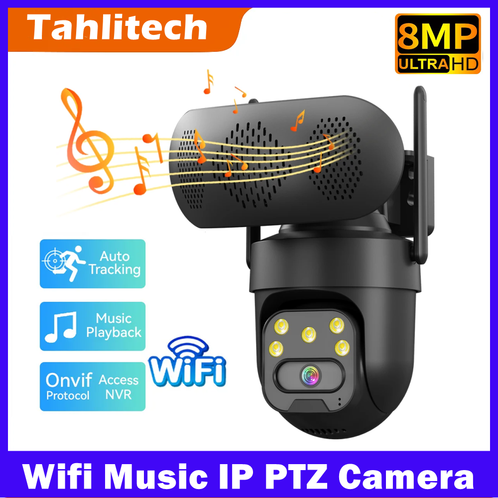 8MP WiFi IP Camera with Music  - Audiovision Music Player reseña y precio