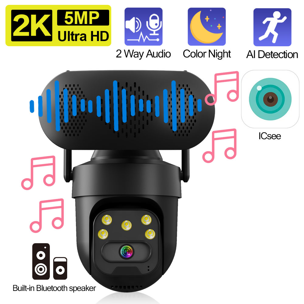 ICSEE 5MP WiFi PTZ IP Camera w - Audiovision Music Player reseña y precio