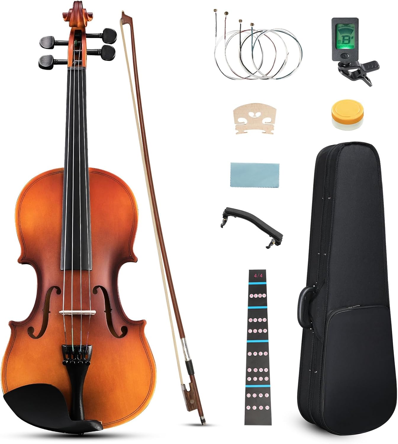 Full Size Acoustic Fiddle 4/4  - Violin Shoulder Rest reseña y precio