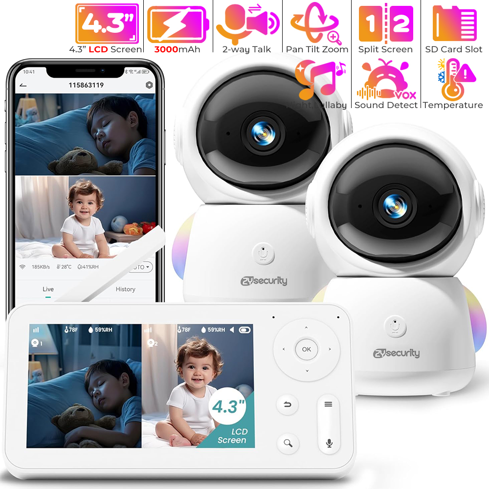 2K Baby Monitor with 2 Cameras - Audio Music Light reseña y precio