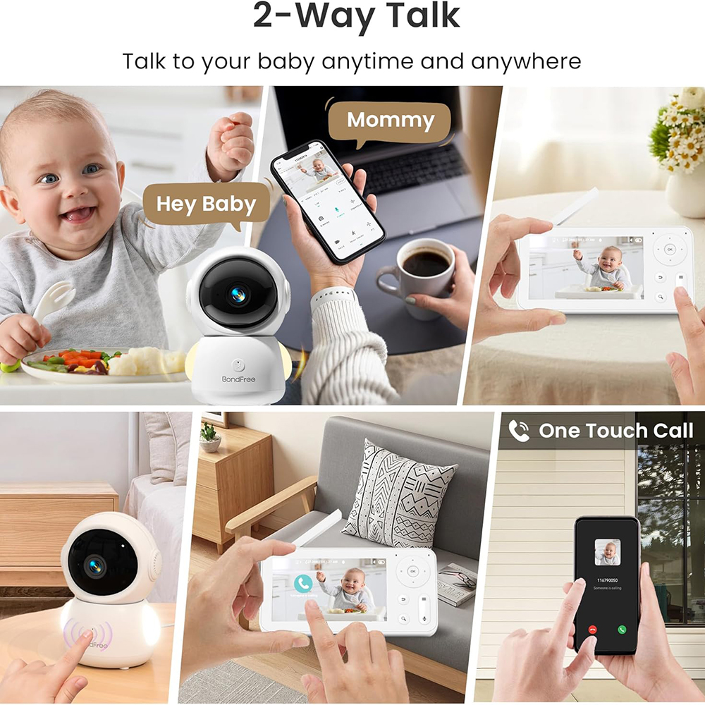 2K Baby Monitor with 2 Cameras - Audio Music Light reseña y precio