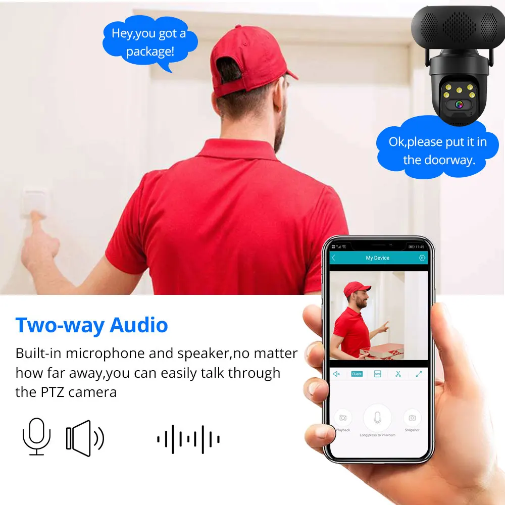 ICSEE 5MP WiFi PTZ IP Camera w - Audiovision Music Player reseña y precio
