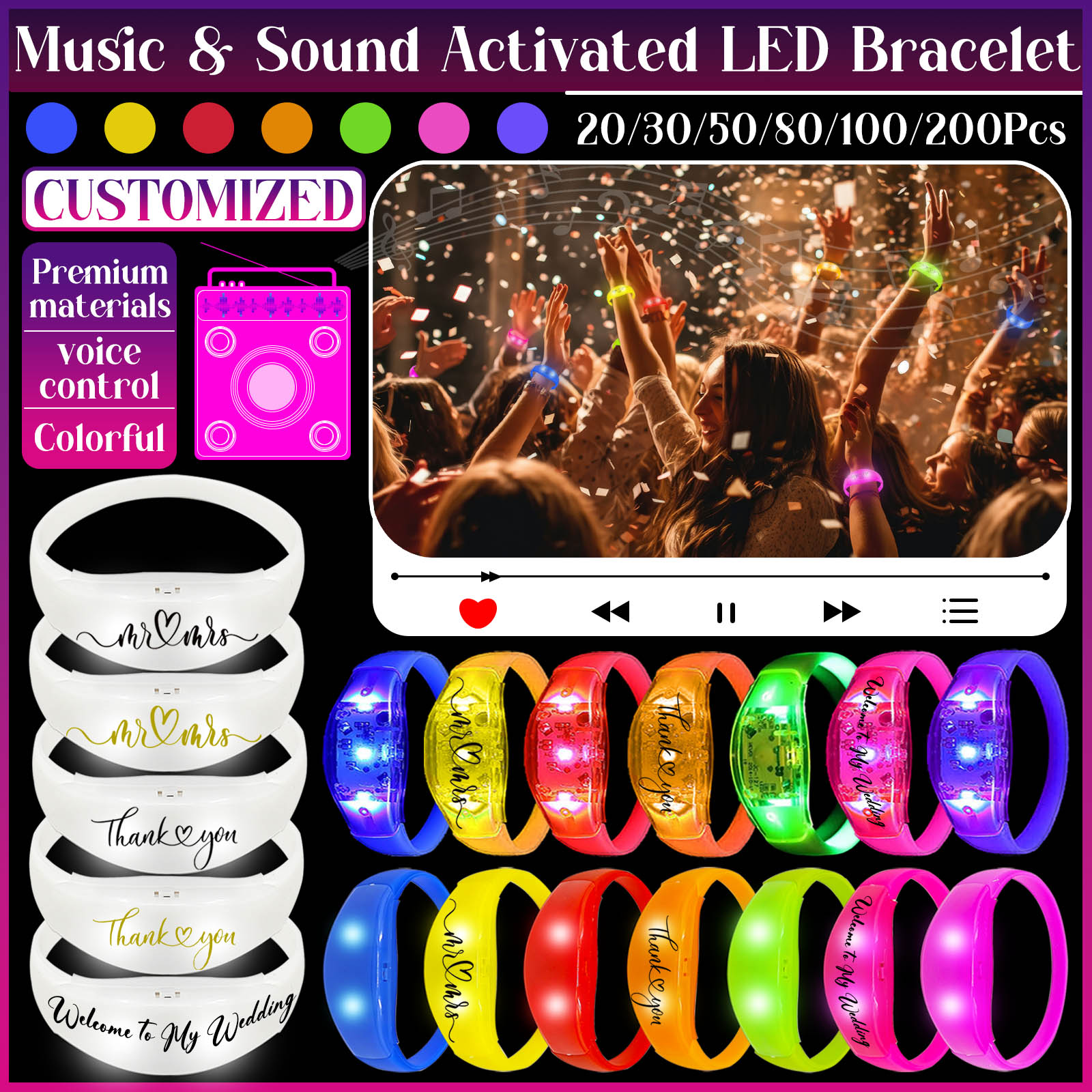 20-200Pcs Music And Sound Acti - Audio Music Light reseña y precio
