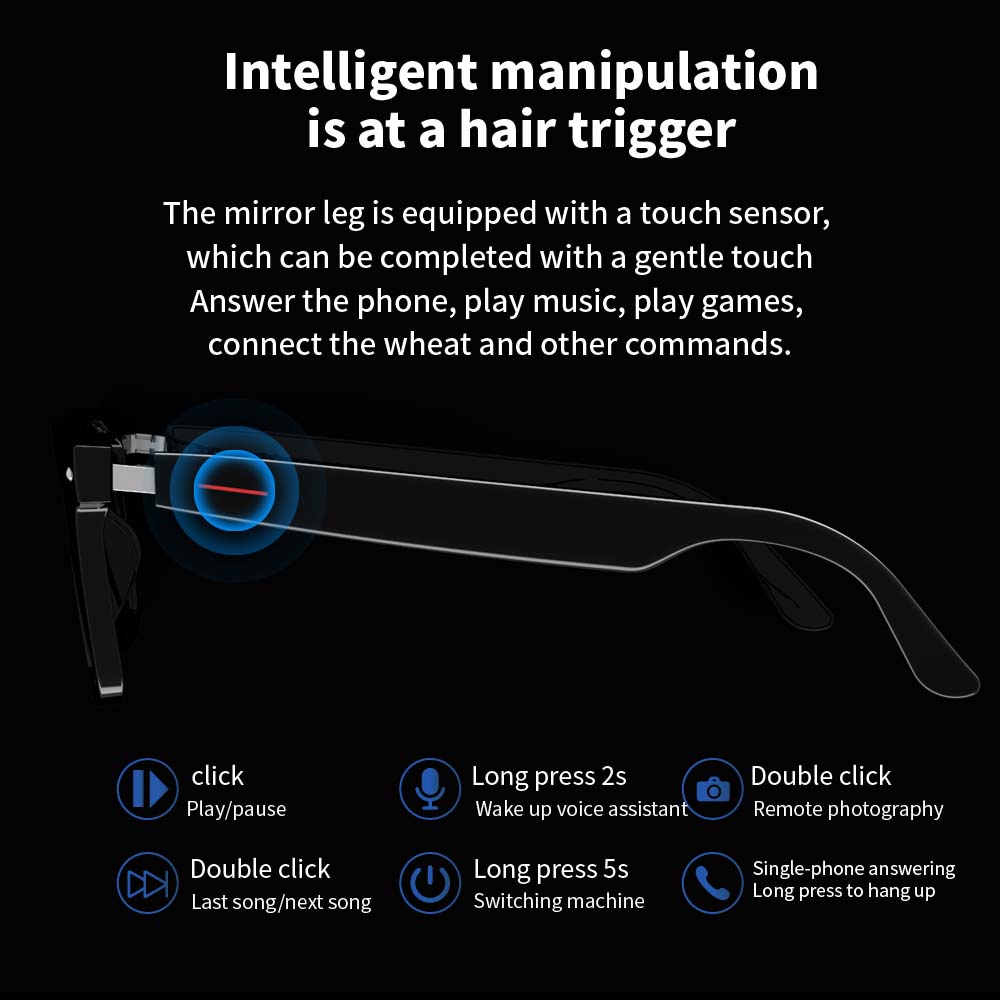 SENBONO E13 Smart Glasses:Blue - Audio Music Light reseña y precio